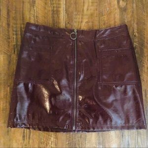 Woman’s faux leather skirt